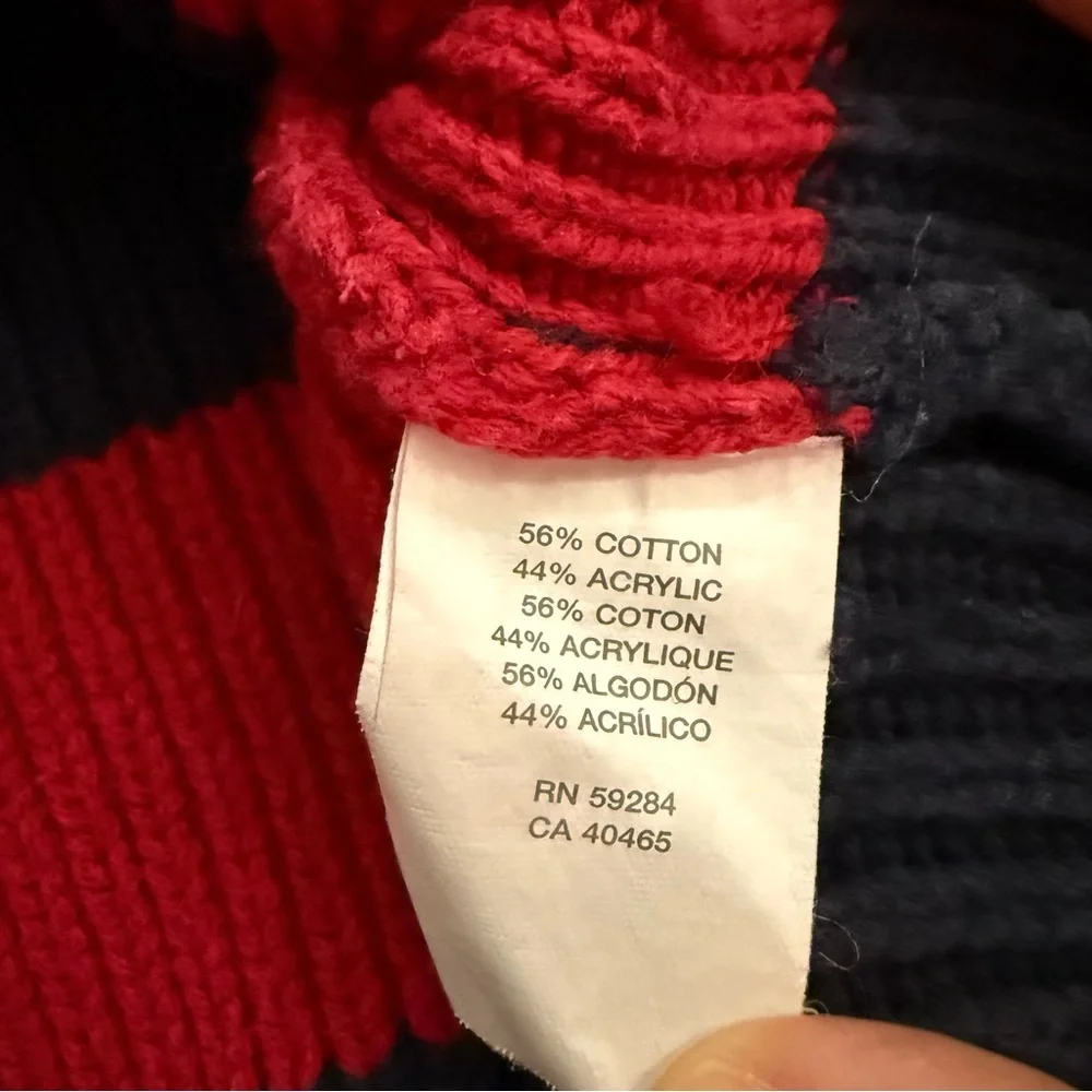 Children’s Place Red & Navy Stripe Knit Sweater Size‎ 5/6 Rugby Nautical
